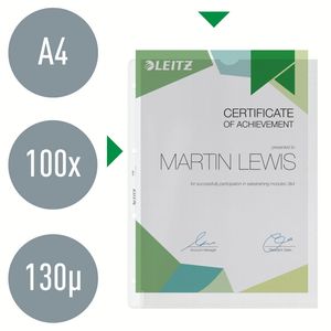 Picture 1 of Showtas Leitz Premium met uitsnede copy safe 0.13mm PP A4 transparant 100 stuks