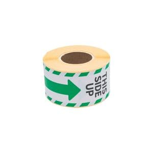 Picture 1 of Waarschuwingsetiket Rillprint this side up 46x125mm wit groen 250 stuks