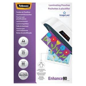Picture 1 of Lamineerhoes Fellowes A4 2x80micron glans 25 stuks