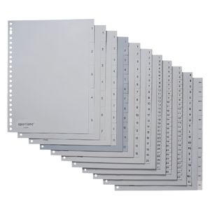 Picture 1 of Tabbladen Quantore 23-gaats 20-delig met alfabet grijs PP