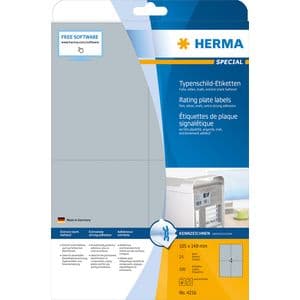Picture 1 of Etiket HERMA 4216 105x148mm weerbestendig zilver 100 stuks