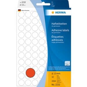 Picture 1 of Etiket HERMA 2232 rond 13mm rood 2464 stuks