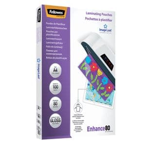Picture 1 of Lamineerhoes Fellowes A4 2x80micron glans 100 stuks