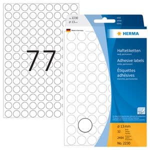 Picture 2 of Etiket HERMA 2230 rond 13mm wit 2464 stuks