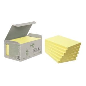 Picture 1 of Memoblok Post-it 655-1B recycled 76x127mm canary yellow 6 stuks