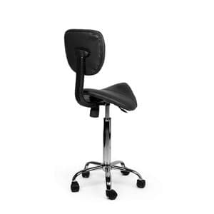 Picture 4 of Zadelkruk Office rugleuning medium harde wielen zw