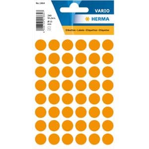 Picture 1 of Etiket HERMA 1864 rond 12mm fluor oranje 240 stuks