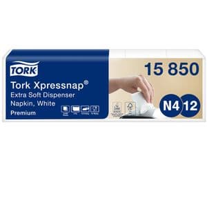 Picture 1 of Servet Tork N4 Xpressnap Premium 1/2 vouw 2-laags 213x165mm 1000 vel wit 15850