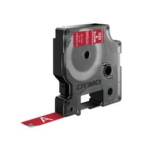 Picture 3 of Labeltape Dymo LabelManager D1 polyester 12mm wit op rood