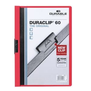 Picture 1 of Klemmap Durable Duraclip A4 6mm 60 vellen rood