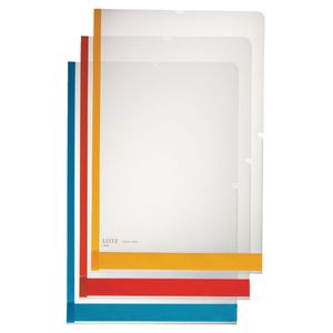 Picture 1 of Insteekmap L-model Leitz premium A4 0.15mm PP gekleurde rand transparant 6 stuks