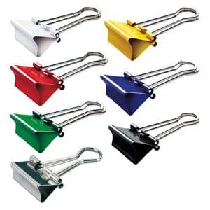 Picture 1 of Papierklem MAUL 215 foldback 19mm capaciteit 7mm assorti 12 stuks