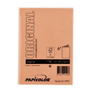 Picture 3 of Correspondentiekaart Papicolor dubbel 105x148mm oranje pak à 6 stuks