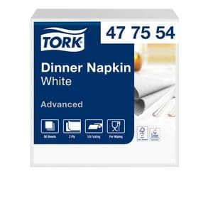 Picture 1 of Dinerservet Tork Advanced 1/8 vouw 2-laags 395x390mm 150 vel wit 477554