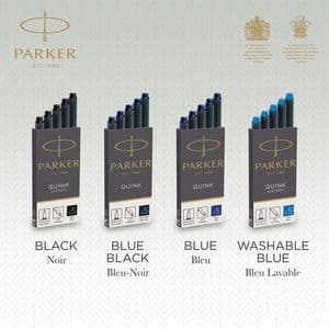 Picture 4 of Inktpatroon Parker Quink zwart blister à 10 stuks