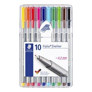 Picture 1 of Fineliner Staedtler Triplus 334 assorti 0.3mm 10 stuks