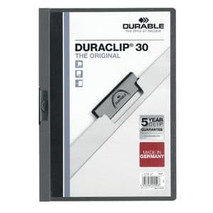 Picture 1 of Klemmap Durable Duraclip A4 3mm 30 vellen antraciet/grijs