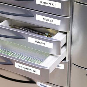 Picture 7 of Labeltape Dymo LabelManager D1 polyester 9mm zwart op wit