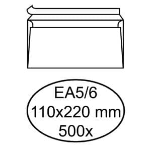 Picture 2 of Envelop Hermes bank EA5/6 110x220mm zelfklevend wit doos à 500 stuks