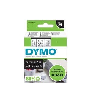 Picture 1 of Labeltape Dymo LabelManager D1 polyester 9mm zwart op transparant