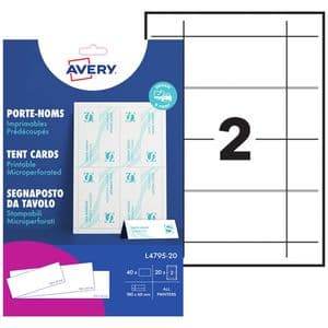 Picture 2 of Tafelnaambord Avery L4795-20 180x60mm wit 20 stuks