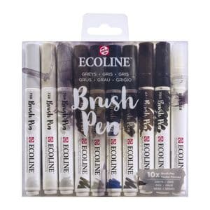 Picture 1 of Brushpen Talens Ecoline set à 10 stuks grijs