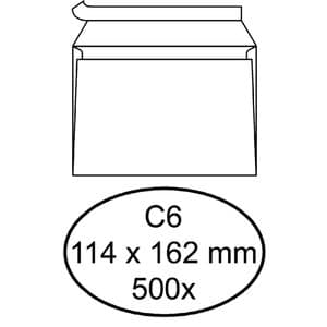 Picture 2 of Envelop Quantore bank C6 114x162mm zelfklevend wit 500 stuks