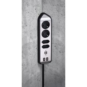Picture 5 of Stekkerdoos Brennenstuhl bureau Estilo 4vdig incl 2 USB 2m zwart/zilver