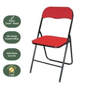 Picture 3 of Klapstoel BRASQ FC100 rood-zwart
