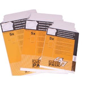 Picture 1 of Envelop CleverPack karton A5 176x250mm wit pak à 5 stuks