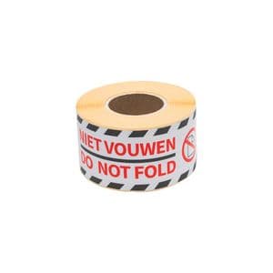 Picture 1 of Waarschuwingsetiket Rillprint do not fold 46x125mm wit 250 stuks