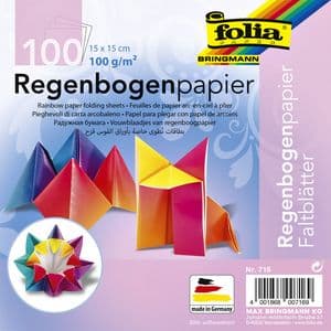 Picture 1 of Vouwblaadjes Folia 100gr 15x15cm 100 vel regenboog