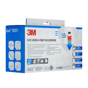 Picture 3 of Stofmasker 3M Aura voor schuren 9322+ FFP2 met ventiel 5 stuks