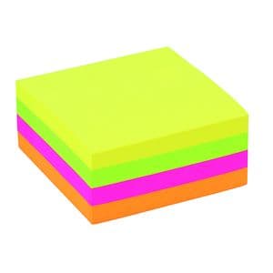 Picture 3 of Memoblok Quantore 76x76mm neon kleuren assorti 4 kleuren 400 vel
