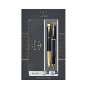 Picture 1 of Balpen en vulpen Parker Urban matt black GT medium 2 stuks