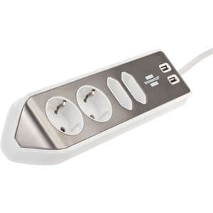 Picture 3 of Stekkerdoos Brennenstuhl bureau Estilo 4vdig incl 2 USB 2m wit/zilver