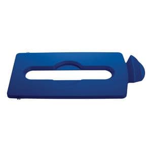 Picture 1 of Deksel Rubbermaid Slim Jim Recyclestation inwerpopening voor papier blauw