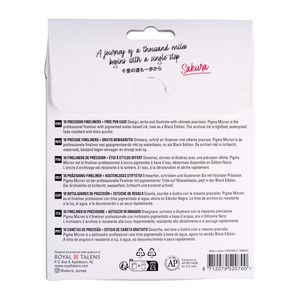 Picture 2 of Fineliner Sakura Pigma Micron Black Edition set à 10 breedtes + gratis etui