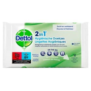 Picture 1 of Hygiënische verfrissingsdoekjes Dettol Wipes 2-in-1 12st