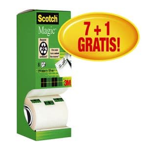 Picture 1 of Plakband Scotch Magic 810 19mmx33m onzichtbaar mat 7+1 gratis