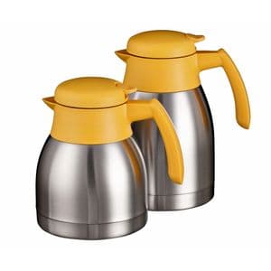 Picture 2 of Thermoskan Bravilor dubbelwandig 1 liter RVS geel