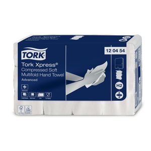 Picture 1 of Handdoek Tork H2 Xpress compressed Advanced multifold 2-laags 212x320mm 12x200 vel wit 120454