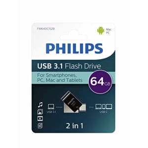 Picture 2 of USB stick 3.1 Philips 2in1 USB-C USB-A 64GB zwart