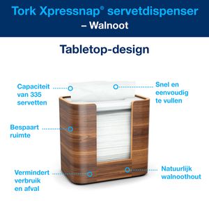 Picture 2 of Servetdispenser Tork N4 Xpressnap Signature line walnoot 273002