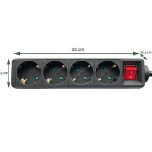 Picture 2 of Stekkerdoos BRASQ 4 voudig 1.4 meter zwart
