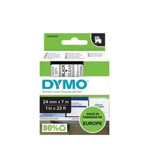 Picture 1 of Labeltape Dymo LabelManager D1 polyester 24mm zwart op transparant