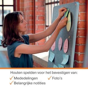 Picture 5 of Punaises Nobo hout voor memobord 40 stuks
