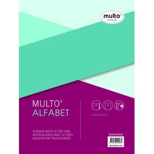 Picture 1 of Tabbladen Multo A4 23-gaats 20-delig A-Z grijs
