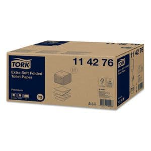Picture 1 of Toiletpapier Tork T3 Premium gevouwen 2-laags 110x190mm wit 114276