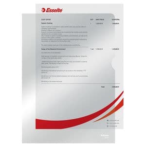 Picture 1 of Insteekmap L-model Esselte standaard copy safe 0.11mm PP A4 transparant 10 stuks